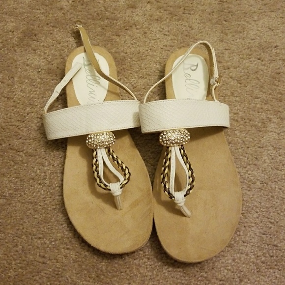 white jewelled sandals